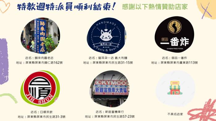 【致謝】109-2特教週贊助廠商與店家名單圖片